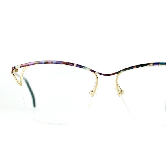 Tiny French Logo Paris Gold Wire Eyeglasses Frame France Vintage 1980s Deadstock - Picture 5 of 5